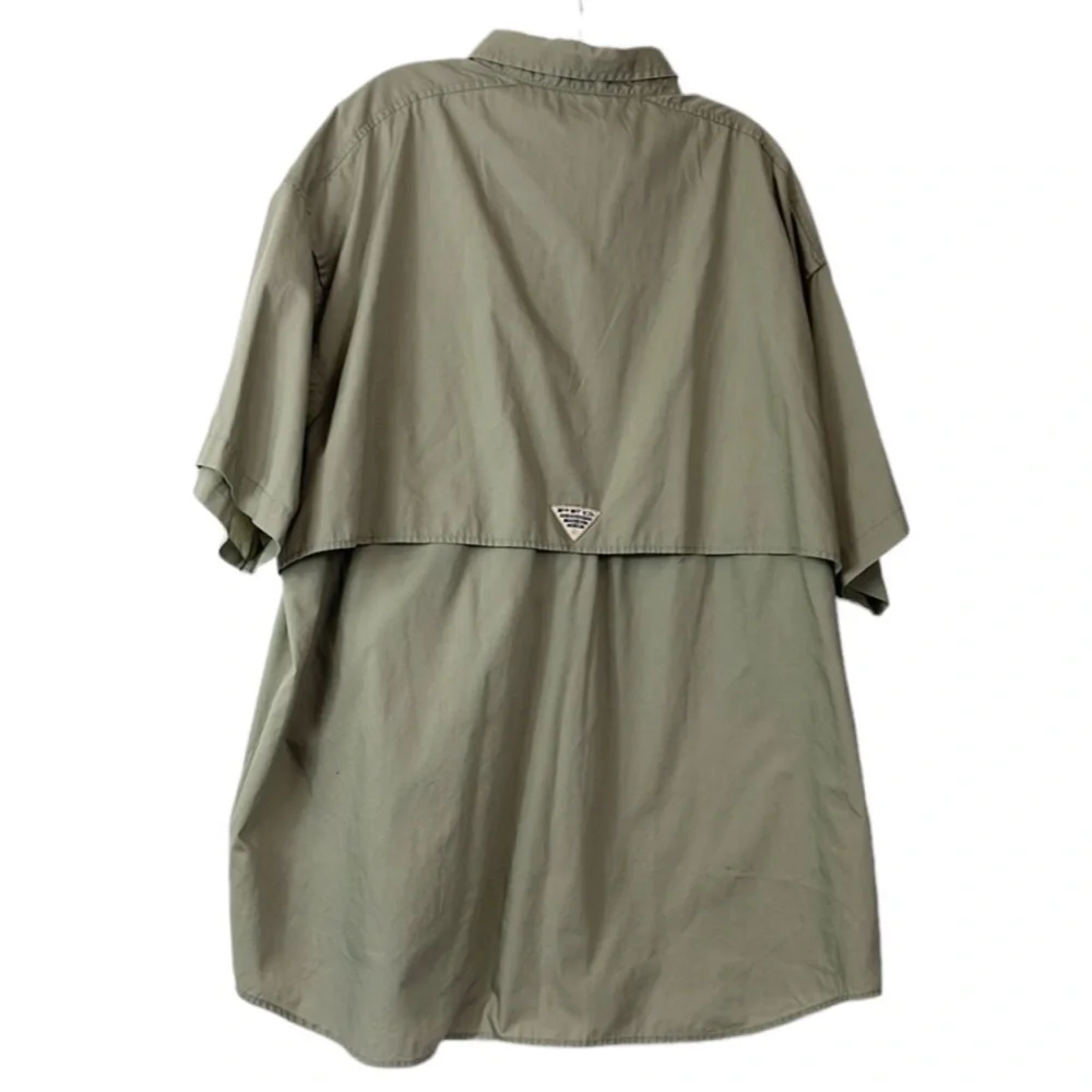 Columbia PFG Fishing Shirt Men's Sie XXL Khaki Tan Tackle Pockets Vented Back - Picture 2 of 14